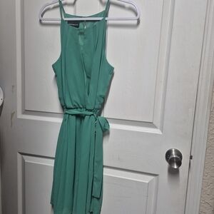 Chic Green Sleeveless Mini Dress